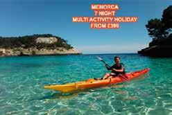 Menorca Multi-Activity Holiday. Single Centre, Multi Activity holiday which can be taken at your own leisure.