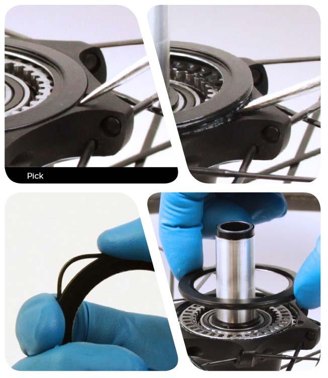 Spray isopropyl alcohol onto the clutch seal cap and o-ring and wipe them with a rag. Install the o-ring back onto the clutch seal cap.