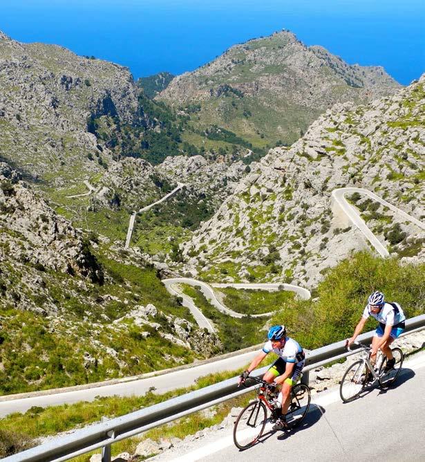 MALLORCA Trip Highlights: Descend, then climb the cork-screw perfection of Sa Calobra, Spain s most famous climb; Look in awe, at the morning migration of cyclists, leaving their beach hotels for the