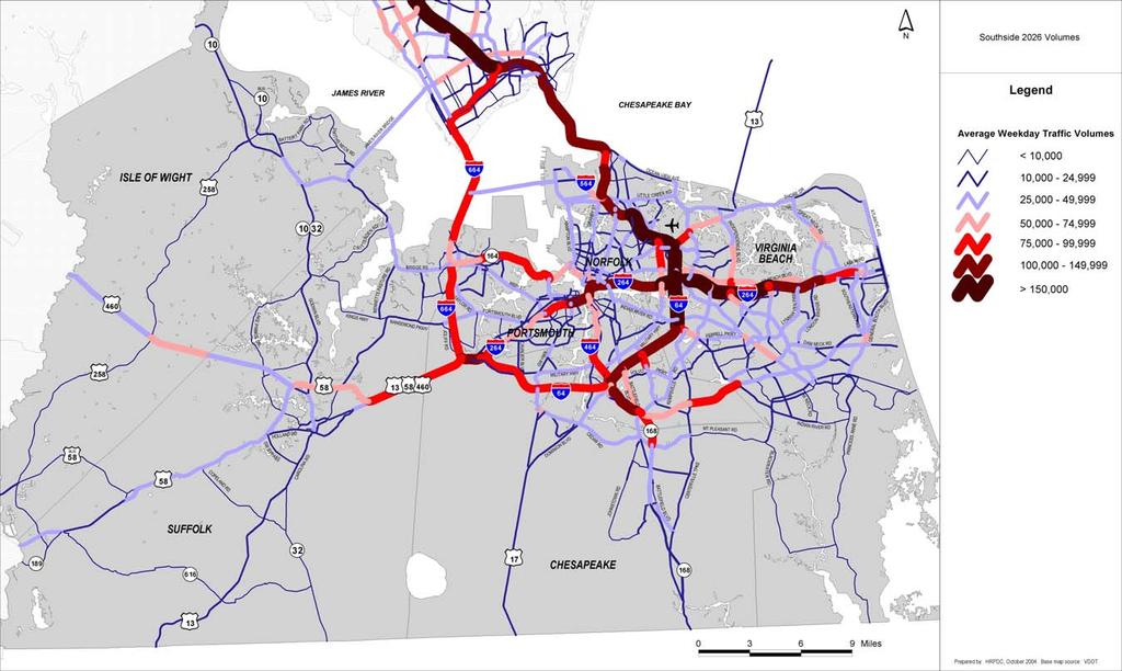 2026 Average Weekday Traffic Southside Map 7 2026