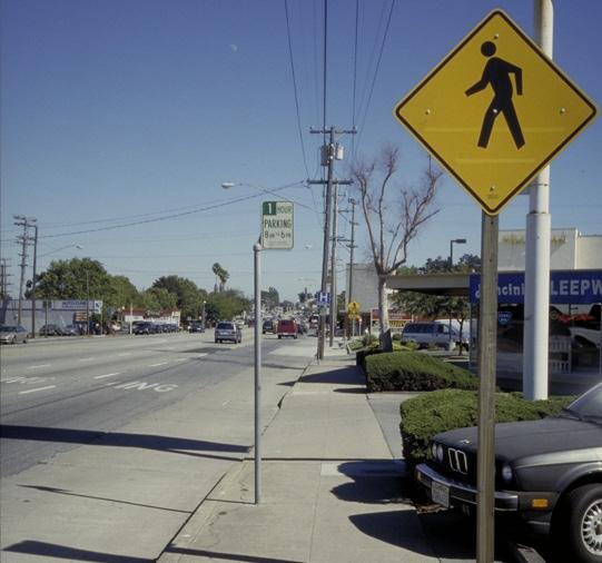 Indeed, in some sections of El Camino, there is no sidewalk at all and pedestrians are compelled to walk in the street.