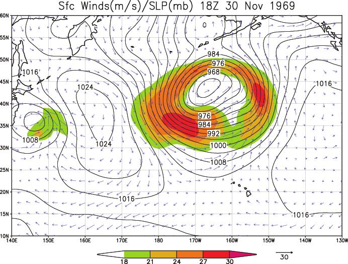 Epic Wave Event of December 1969 NCAR/NCEP Reanalysis Data for