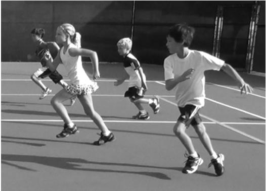Warm-up Carioca and Sprint Objective: to develop quality movement skills moving forwards 1.
