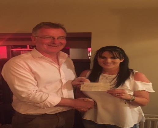 LOTTO WINNER Huge congratulations to Ber Cronin on winning last week s lotto jackpot of 7,700. ENJOY!! Ber is seen here being presented with the cheque from Club Chairman Johnny Crowley.