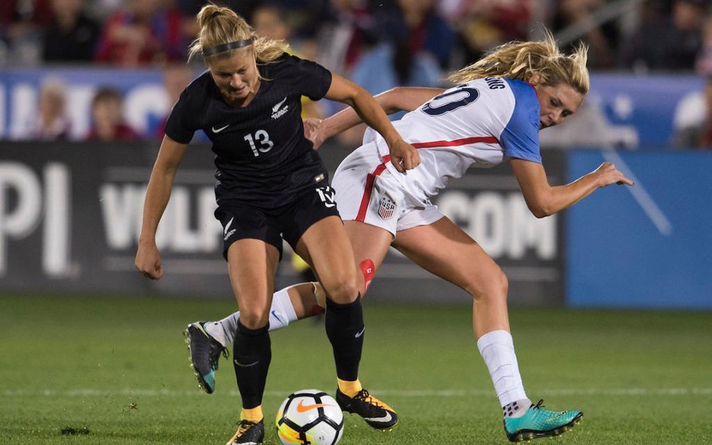 Similar to their first matchup, New Zealand s quality was too much for their opponents to overcome and the Football Ferns punched their ticket to the Women s World Cup with an 8-0 victory.