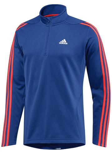This fleece kinda makes treadmills obsolete. Don t settle for an indoor run when it starts to get chilly. Put on the adidas Response DS 1/2 Zip Fleece, and get yourself outside.