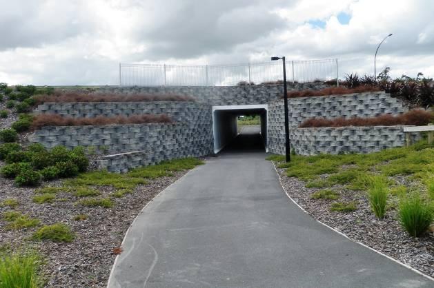 On the arterial network, there is an off-road shared walking and cycle path along Wairere Drive and Resolution Drive and the series of grade-separated underpasses at major roundabouts.