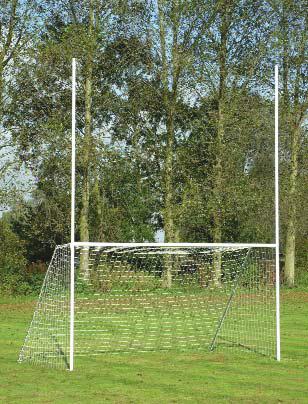 Complete with anchors, removal tool and carry bag. Sold as a set of 2 goals. 3.66m x 1.83m mini aluminium gaelic supergoal 3.66m x 1.83m goal. Overall height 3.66m. Supplied as a set of 2 goals.