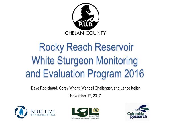 Attachment 1 Rocky Reach Reservoir White Sturgeon Monitoring and