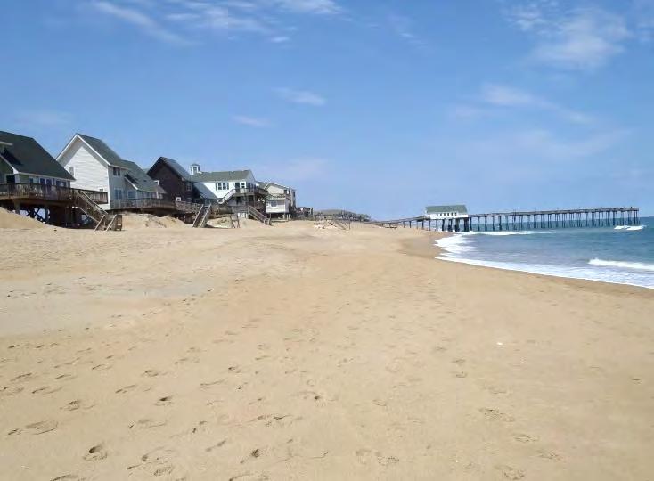 Figure 13. Much of the dune community within the project area has been lost to erosion (left) and development (right).