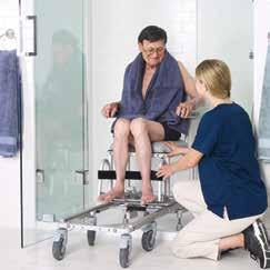 Shower sliders fit through narrow shower entries and over stepin shower thresholds.
