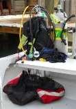 Do all of this before the boat leaves the dock 5. Remember to turn your air on when you reach the dive site.