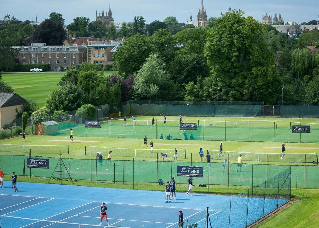 Oxford Tennis Camp Embrace the thrill of playing tennis on the beautiful grass courts at our Oxford Tennis Camp.