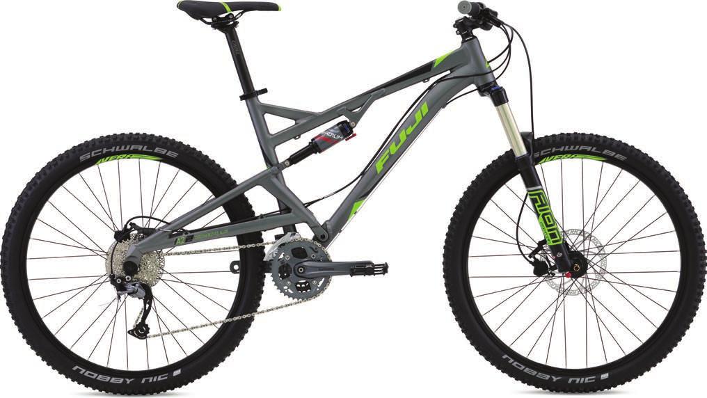Reveal 27.5 1.3 Enduro / TRAil NEW MODEL sizes M (17 ), L (19 ), XL (21 ) Color(s) Satin Gray w/ Green and Black Main frame Fuji A2-SL custom-butted alloy, w/ PowerCurve down tube, tapered 1 1/8-1.