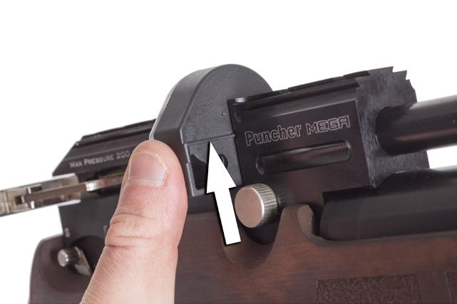 Loading the Rifle To load the magazine into the rifle, align the ridge on the back of the magazine with the recess in the