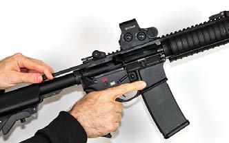 The Rifle will automatically eject the spent Cartridge and chamber another in preparation for the next shot.