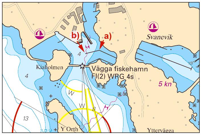 Insert permanently moored vessel as shown a) 56-10,09N 015-35,69E Amend boat jetties as shown b) 56-10,09N 015-35,46E Insert boat jetties as shown c) 56-10,13N 015-35,66E Bsp Hanöbukten 2014/s16,