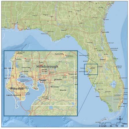 Selected Study Area Hillsborough and Pinellas Counties, Florida Steps in Method to Link Trails with Public Transportation Seek community input Map trip origins and destinations Define subarea(s)