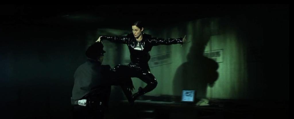 During those seconds, Carrie-Anne Moss, who played the female protagonist in the movie, also performed punches, meaning that 0.