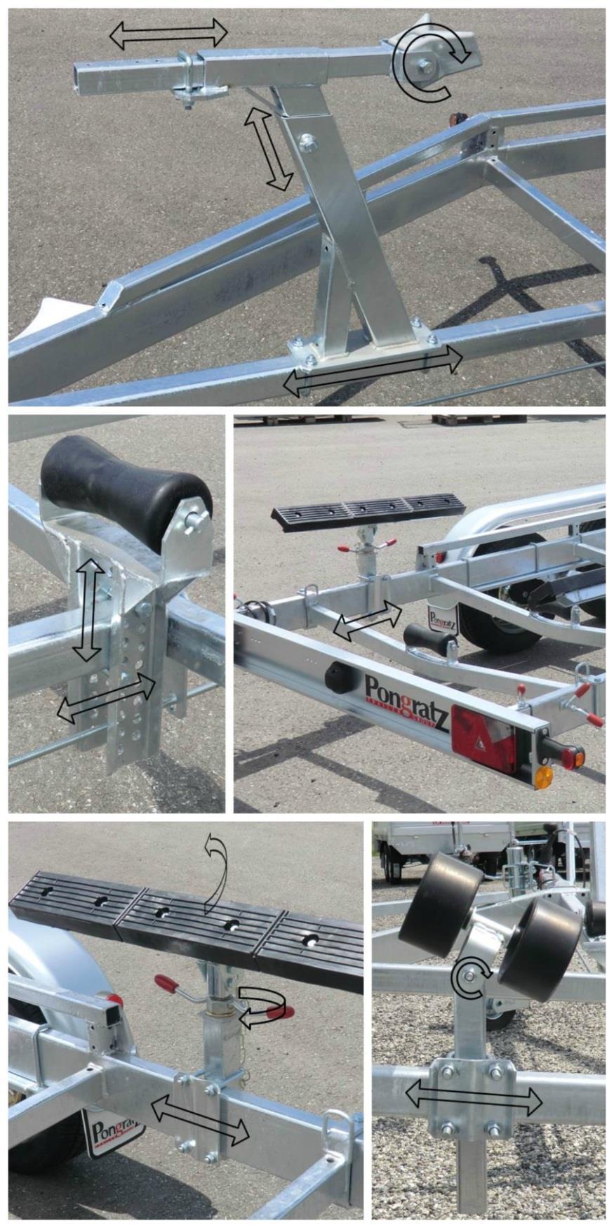 2. Proper adjustment of the boat trailer In order to be able to use your trailer optimally, some one-time adjustments need to be done when loading the boat for the first time.