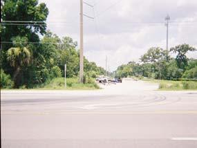 Prior to the bend in the corridor, the utility poles are large double post poles, as seen in Figures 5, 6 and 7.