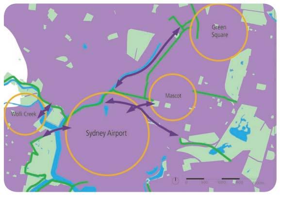 Regional Cycling Links (that DO sit on Sydney Airport lands) Regional cycling links connecting the existing stub paths that approach (but don t connect to) the airport from its eastern, northern and