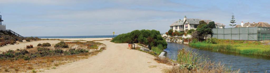 Key View 8- Beach, looking north at channel terminus. Pacific Ocean 50-foot-wide Channel with Weir St.