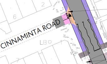 Cinnaminta Road Pedestrian path continues at grade The ramp, or raised footway crossover, is a potential benefit for cyclists in terms of added legibility for drivers