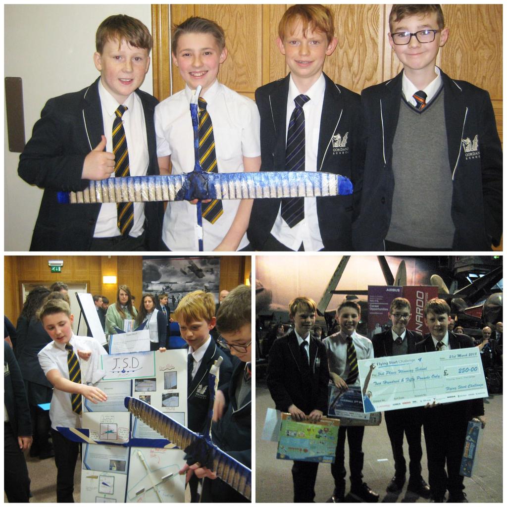 Flying Start Challenge Grand Final 2018 Congratulations to the Year 8 Gordano team who won first place for their presentation and collective scores in the engineering challenges at the Grand Final