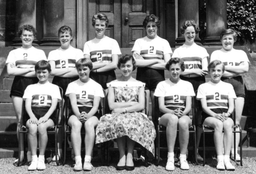 Huddersfield Athletics Team Back Row L-R: Geraldine Walker, Mary Ellis, Christine Gaskell, Elaine Lodge, Pat