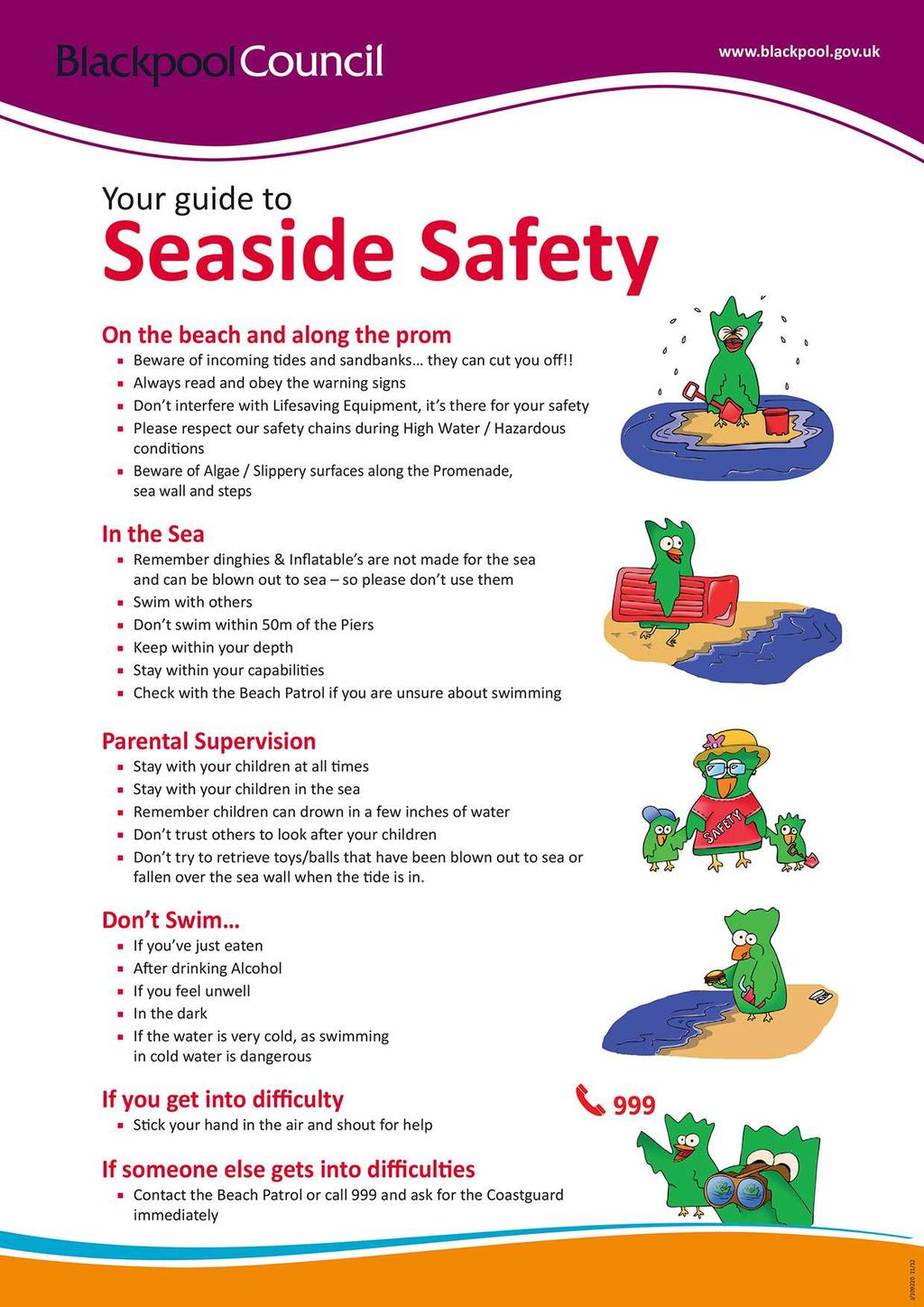 The Beach Patrol has revamped its Seaside Safety Leaflet that tells a child how to stay safe in Blackpool.