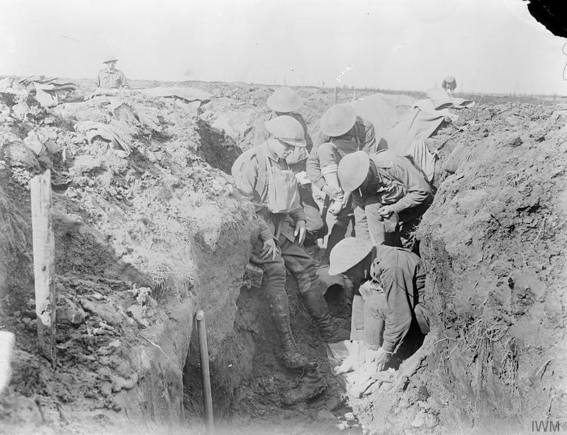 Australian soldiers having their feet inspected for trench foot IWM (E (AUS) 1120) http://www.iwm.org.