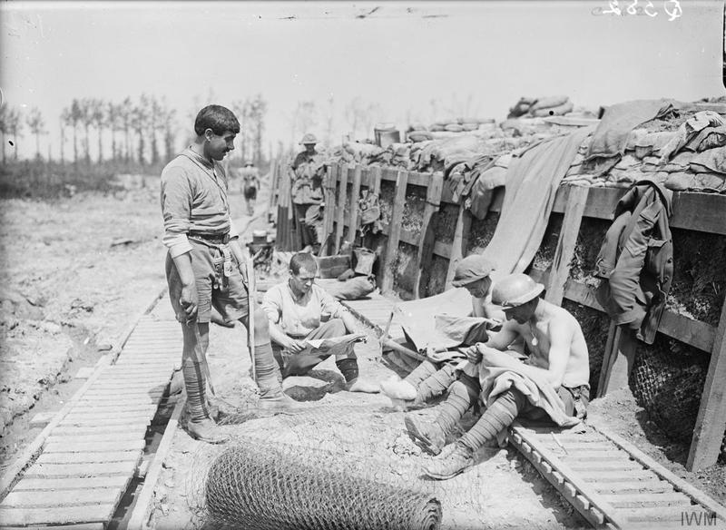 Australian troops in a support line trench.