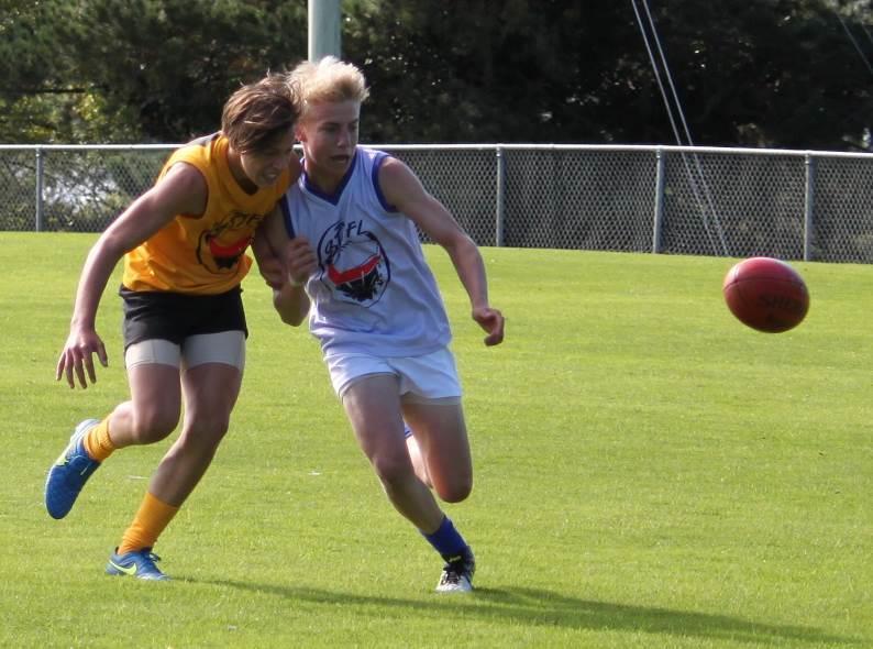 AFL Tasmania selected 48 boys to compete in the Blue vs Gold match held today at Queenborough Oval.