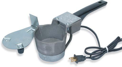 lead capacity cast iron pot, heat resistant plastic handle, metal stand, and three foot cord. 500 Watts, by Palmer Mfg., Inc. 120 Volt AC 1892 49.00 LEE MAGNUM MELTER, 20 LB.