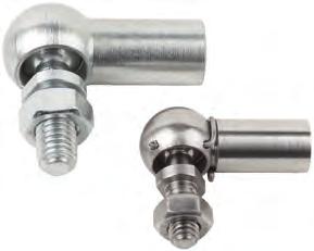 K0734 Ball joints DIN 71802 Form C without circlip H9 D1 h9 Form CS with circlip circlip DIN 71805 Steel or stainless steel 1.4305 Galvanized and chromed. Stainless steel bright.