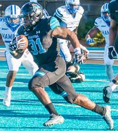 Missed three games due to injury AND Coastal nor Henderson were eligible to be in the NCAA statistics as 2016 was a transition year for the Chanticleers, moving from FCS to FBS HOW- EVER, Coastal did