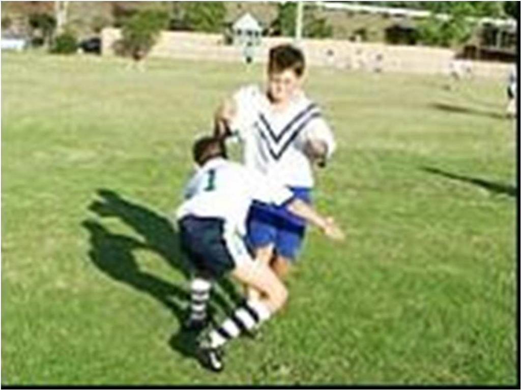 - On approach to tackle, try to remain as upright as possible.