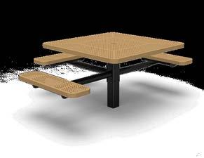 Picnic Tables These durable perforated steel picnic tables in