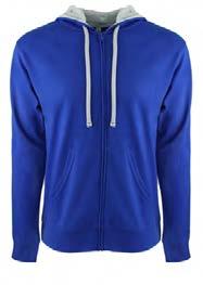 9601 FRENCH TERRY ZIP HOODY Midweight French Terry. 30 singles. 180g/5.3oz. 60% Cotton 40% Poly.
