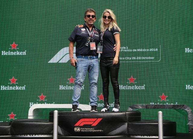 F1 podium where guests can celebrate atop