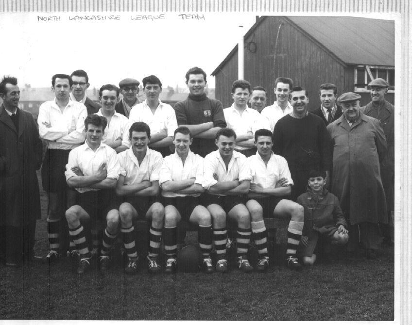 North Lancashire & District Football League, 1959-60, Under 18 s Back Row (L- R) Front Row (L- R) A.N.Other, Terry Ainsworth, Alan Langridge, Mick Murray, Sam Price, Trevor Webb, Dave Harvey, Tommy Jordan, A.