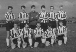 Lancaster Lads Club Old Boys 1962-63 @ Willow Lane, Lancaster (blue and white striped shirts with black shorts) Back Row (L- R) Front Row (L- R) Dick