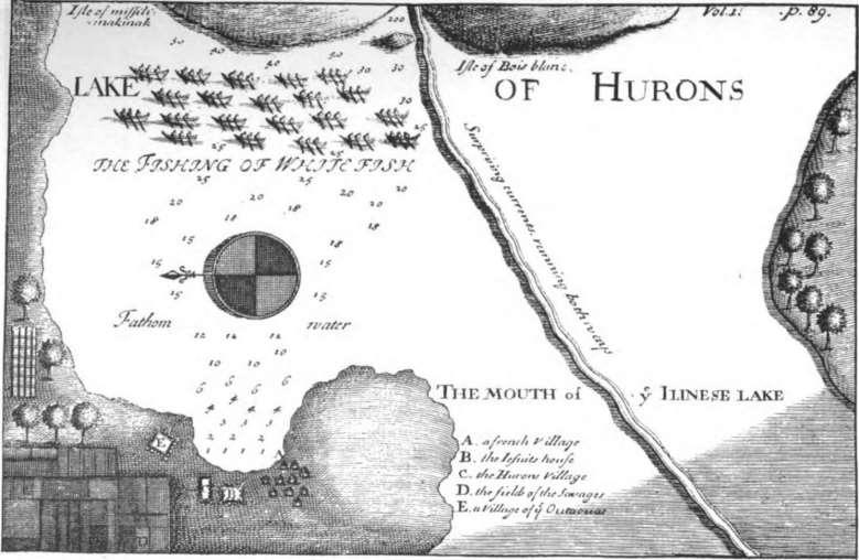 La Hontan s Map of the Straits of Mackinac Armand Louis Lom d Acre, baron La Hontan and Reuben Gold Thwaites (editor),