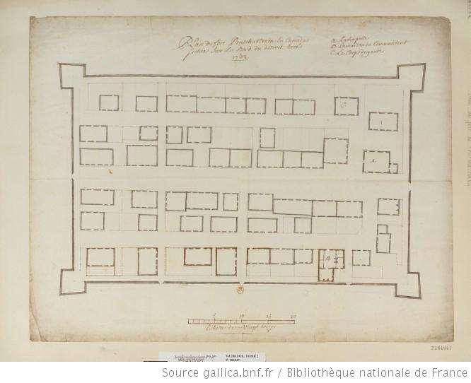 1732 Plan of Fort Pontchartrain - Courtesy of Gallica: