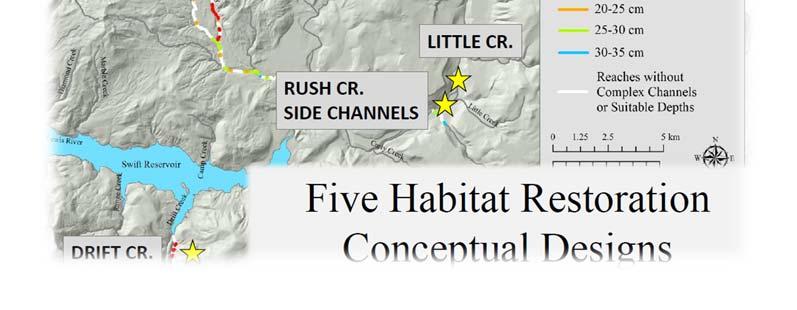 In conclusion, key drivers are: Stream temperature Proximity to source populations Increase habitat complexity and suitable depths in coldest accessible reaches Five (5) Habitat Restoration