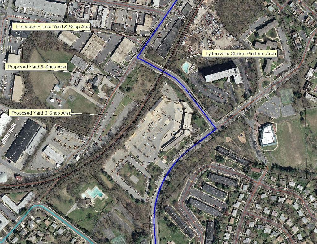 and pedestrian facilities, but is on hold until the mode and alignment for the Purple Line is selected. The Plan showed the trail as 10 next to a 5 sidewalk and a 6 landscape panel.