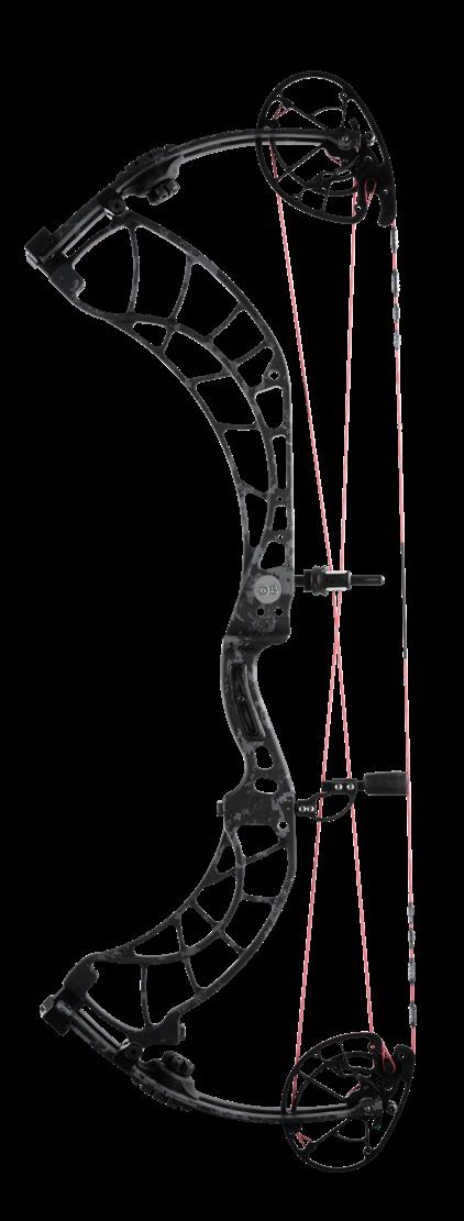 IBO RATING UP TO 370 FPS BRACE HEIGHT 5-1/8 +/-.125 AXLE-TO-AXLE 32-3/4 DRAW WEIGHTS 40, 50, 60, 65, 70 & 80 LBS DRAW LENGTHS 24.5 30 BOW WEIGHT W/0 DAMPENERS 4.