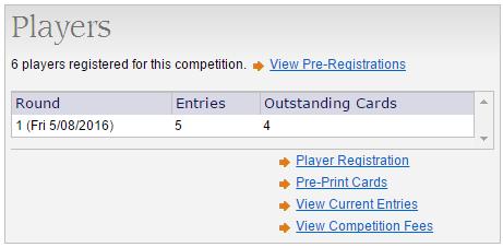Dashboard in question. Select Competitions and the team competition in question, then select --> Player Registration from the Players area of the Dashboard.
