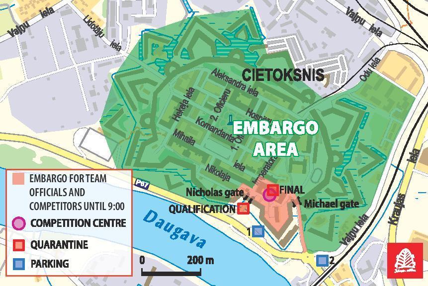 Quarantines and embargo TempO Qualifications: Quarantine near Nikolajs gate closes at 9:00.